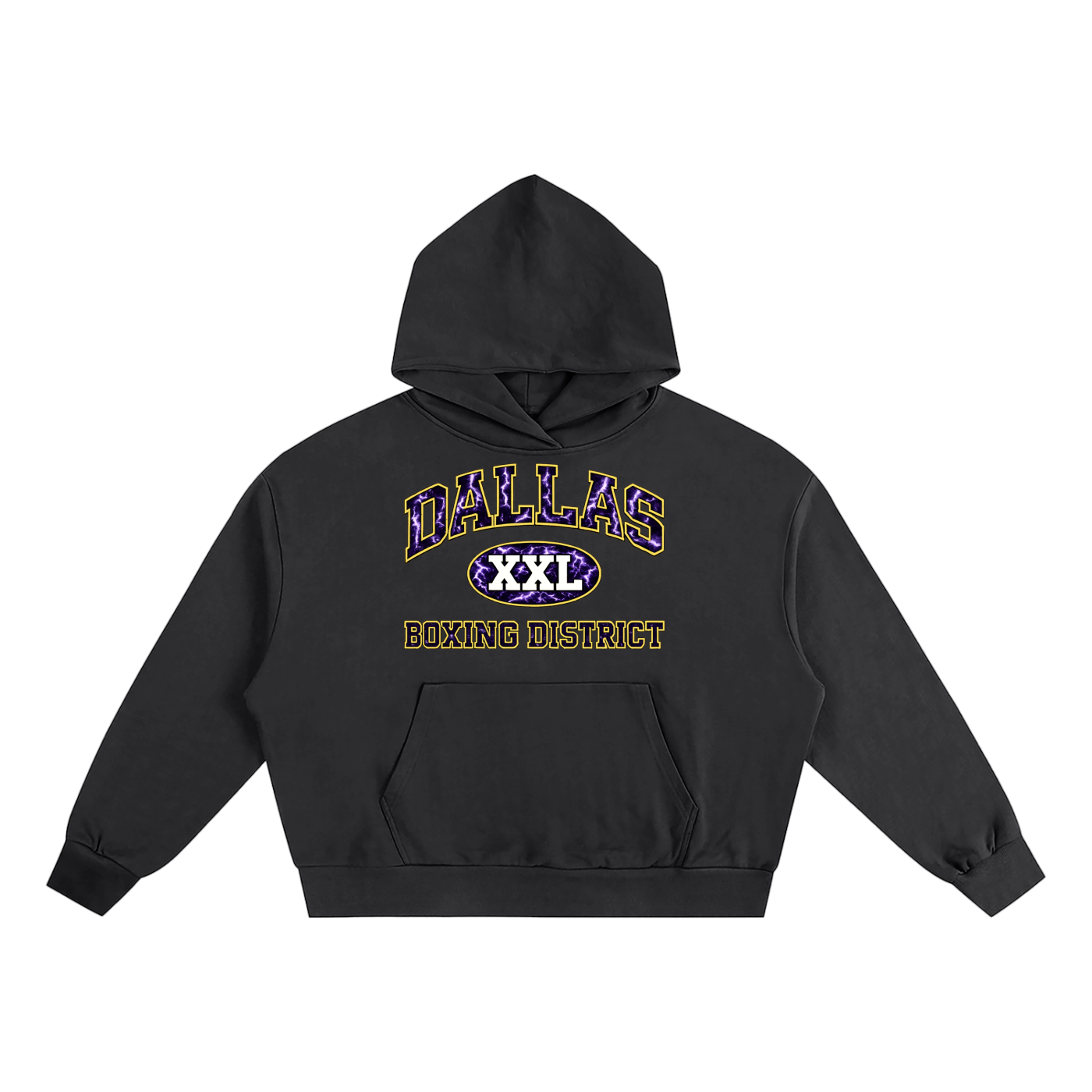 DALLAS BOXING Oversized Pump Cover/Hoodie (Black/Yellow) 100% cotton