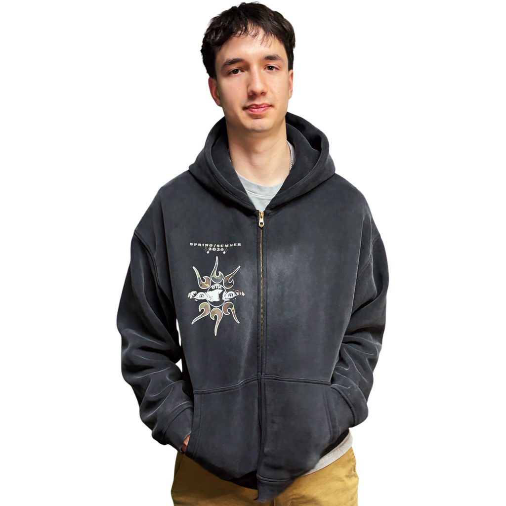 CTK CASINO Zip-up Hooded jacket (Black/Camo)