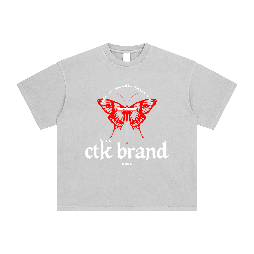 CTK BRAND ARCADIA T-Shirt (Grey/Red) 100% cotton