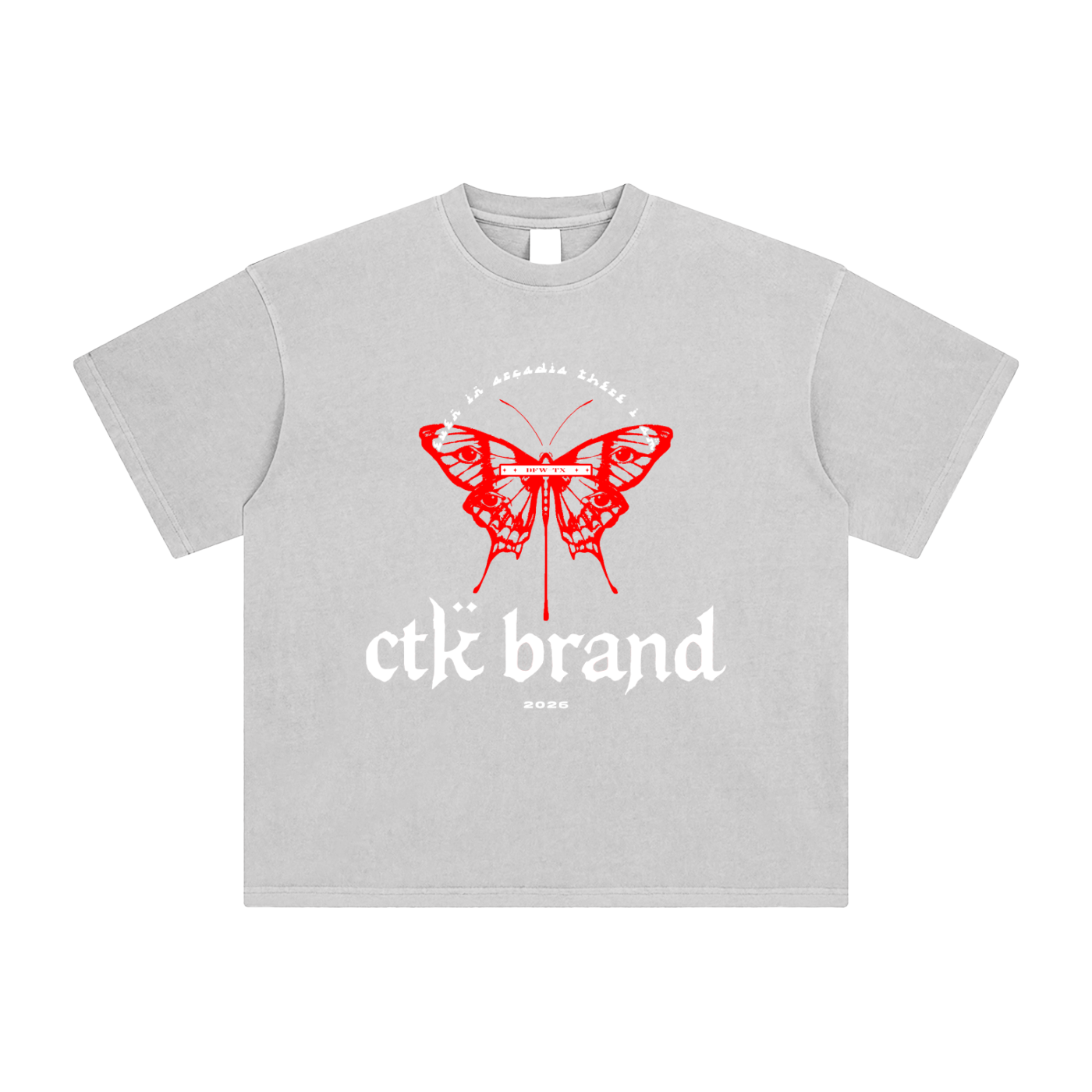 CTK BRAND ARCADIA T-Shirt (Grey/Red) 100% cotton