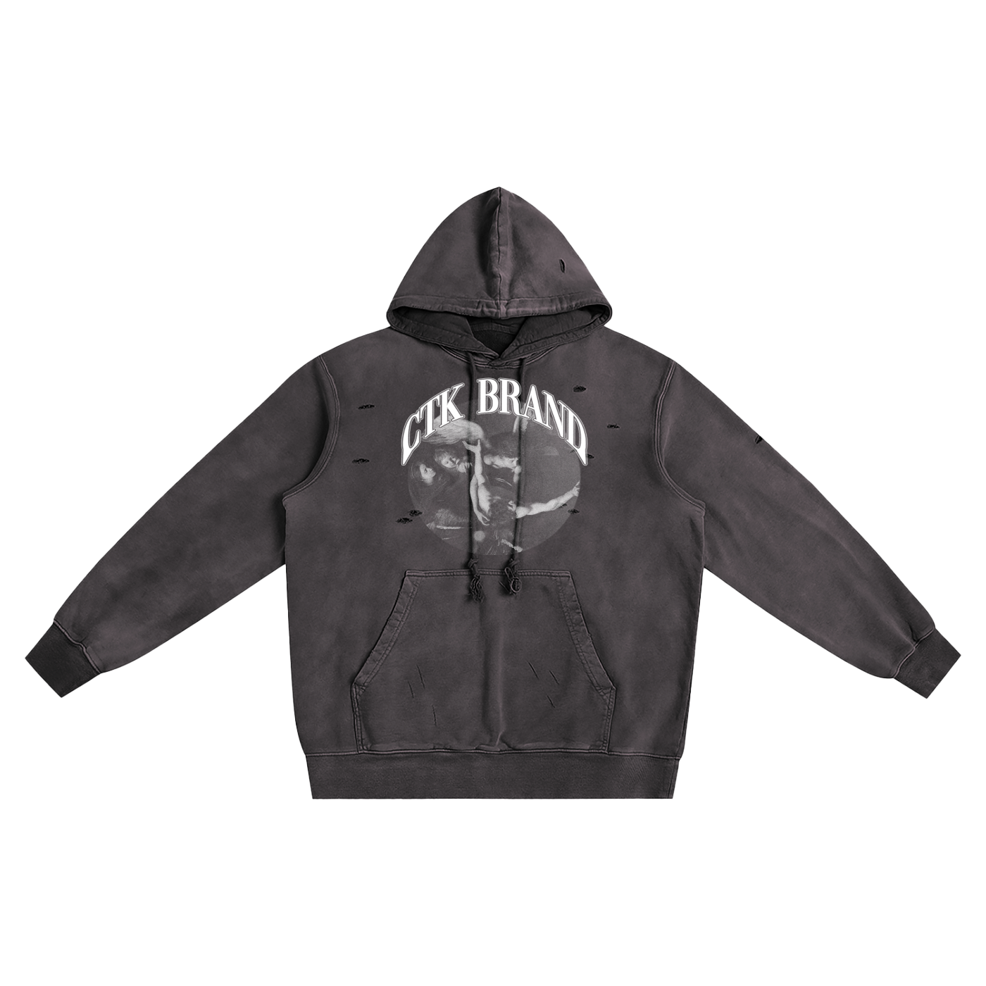 CTK BRAND WAYWARD Heavyweight Hoodie (Black/White) 100% cotton