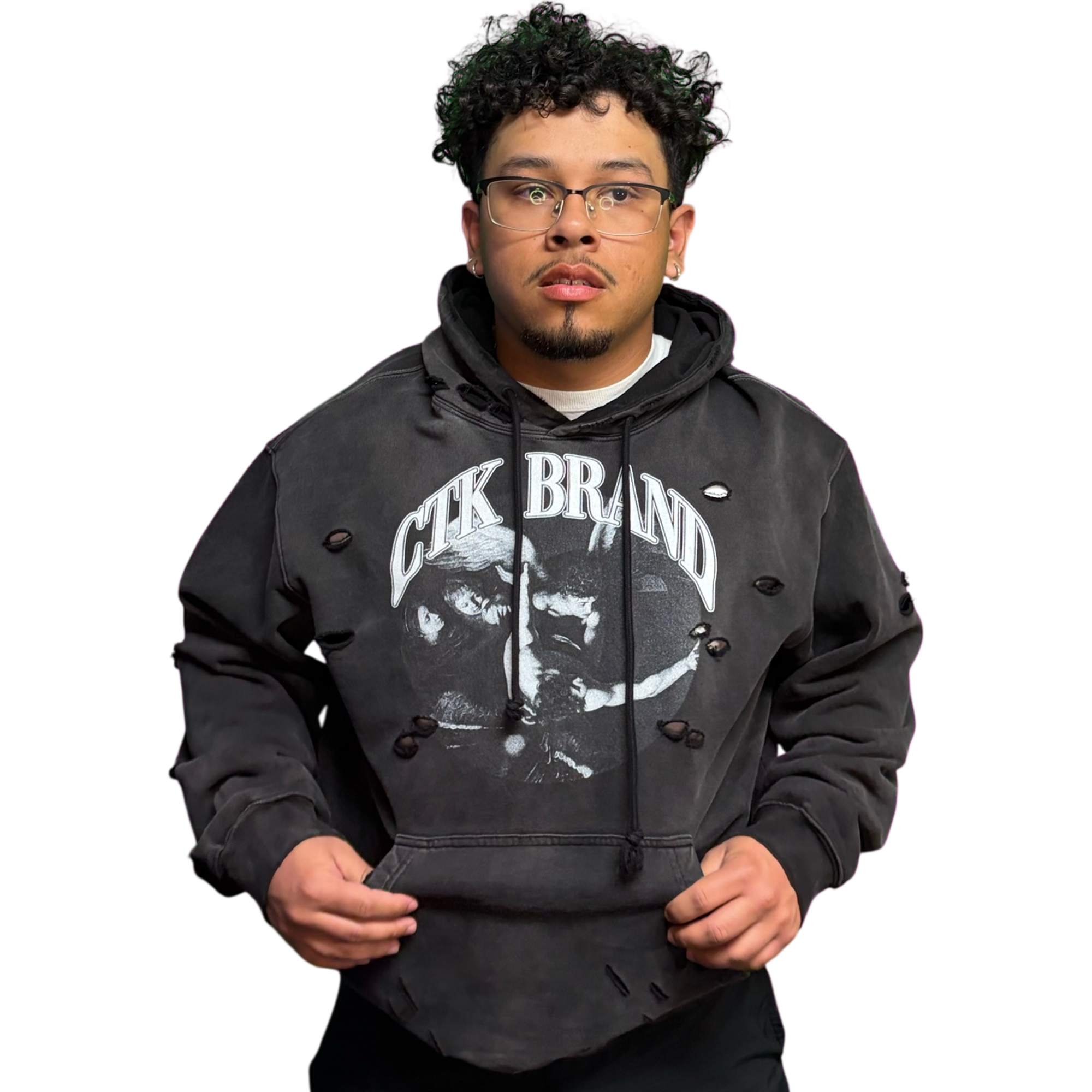 CTK BRAND WAYWARD Heavyweight Hoodie (Black/White) 100% cotton