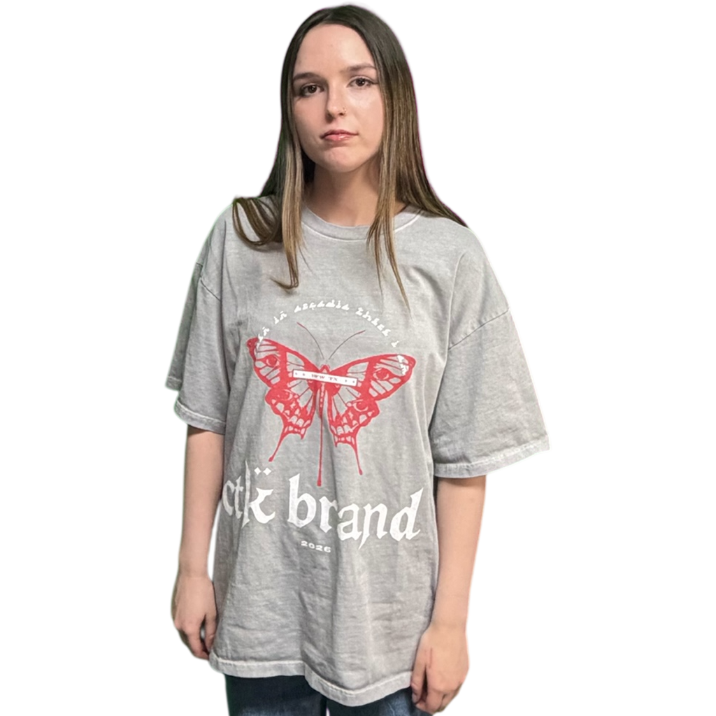 CTK BRAND ARCADIA T-Shirt (Grey/Red) 100% cotton