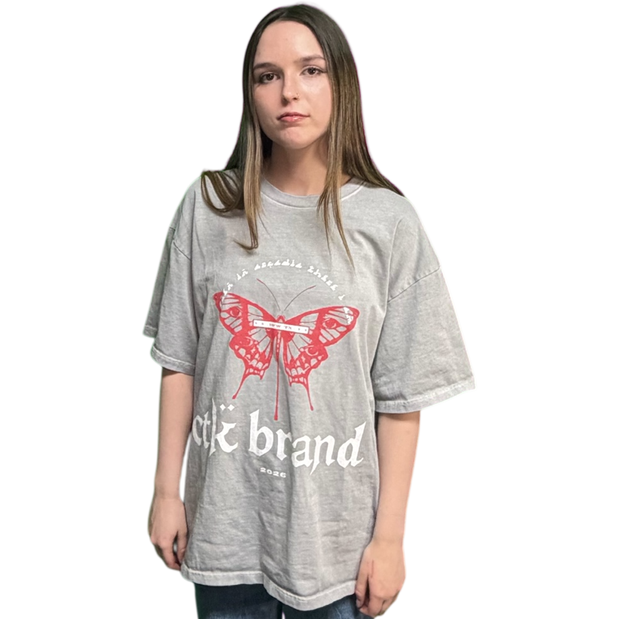 CTK BRAND ARCADIA T-Shirt (Grey/Red) 100% cotton
