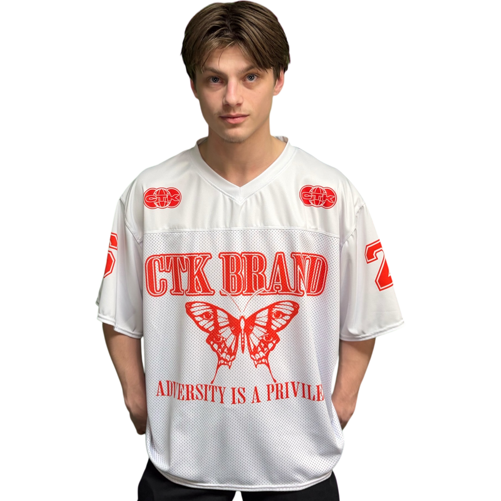 CTK ADVERSITY football jersey (White/Red)