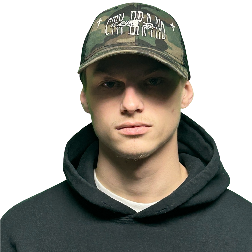 CTK BRAND Logo Trucker Hat (Camo/Black)