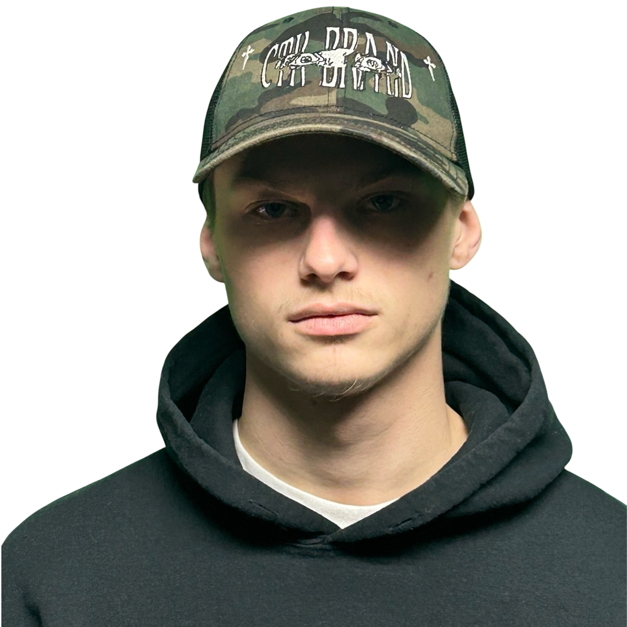 CTK BRAND Logo Trucker Hat (Camo/Black)
