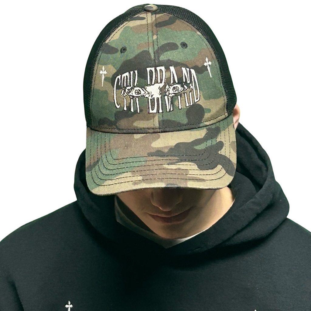 CTK BRAND Logo Trucker Hat (Camo/Black)