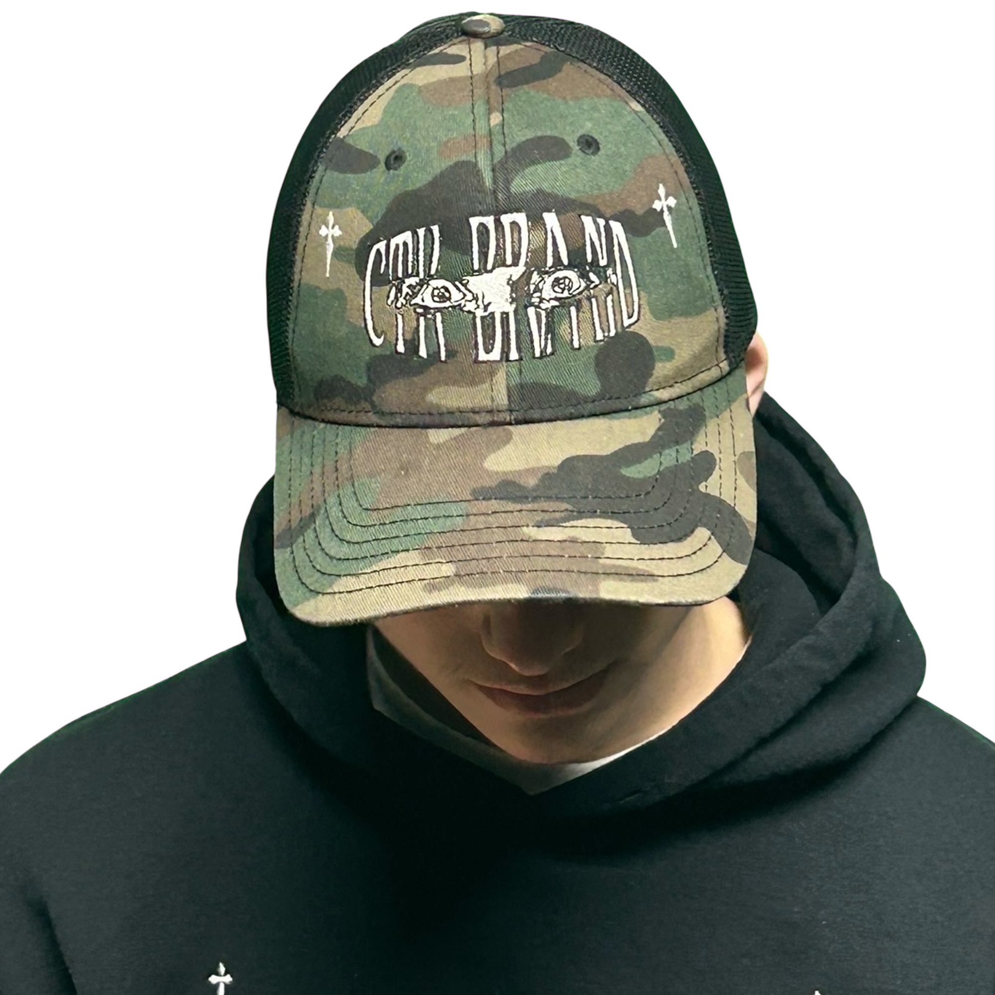 CTK BRAND Logo Trucker Hat (Camo/Black)