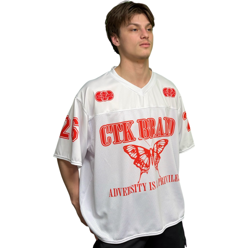 CTK ADVERSITY football jersey (White/Red)