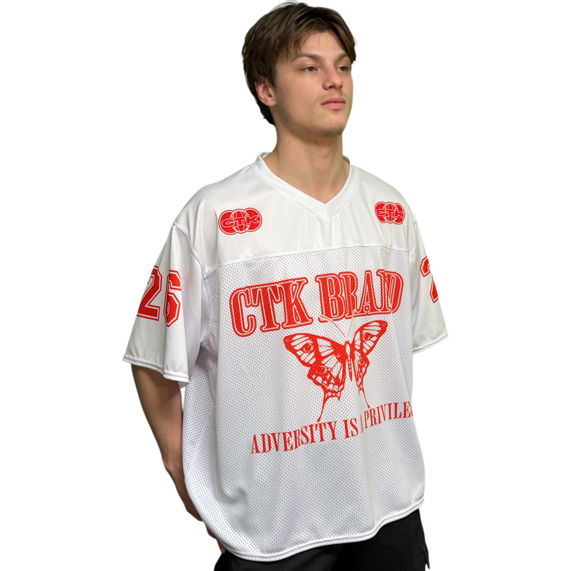 CTK ADVERSITY football jersey (White/Red)