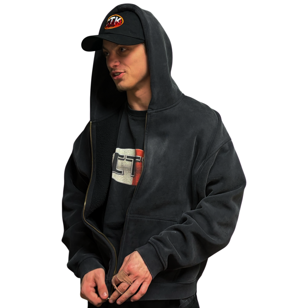 CTK CASINO Zip-up Hooded jacket (Black/Camo)
