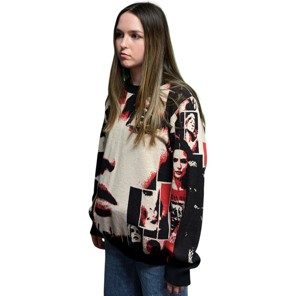 VOODOO CHILD M4A2C0-1976/Sage Knitted crew neck sweater (Taupe/Red)
