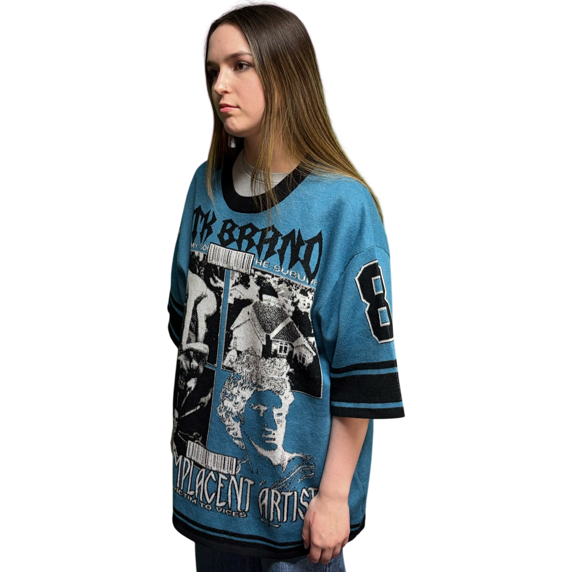 CTK BRAND Complacent Artist Knitted Jersey (Blue/Black)