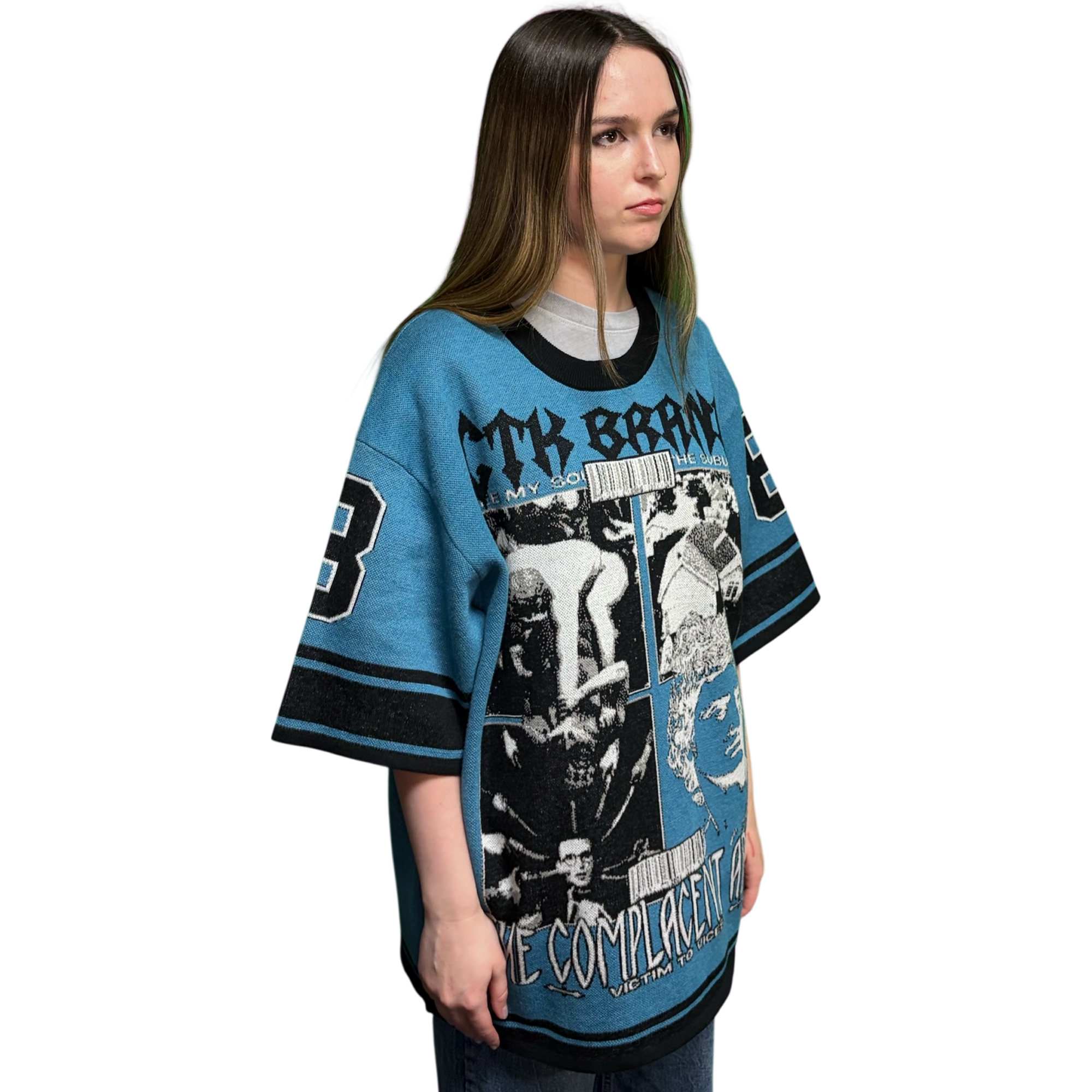 CTK BRAND Complacent Artist Knitted Jersey (Blue/Black)