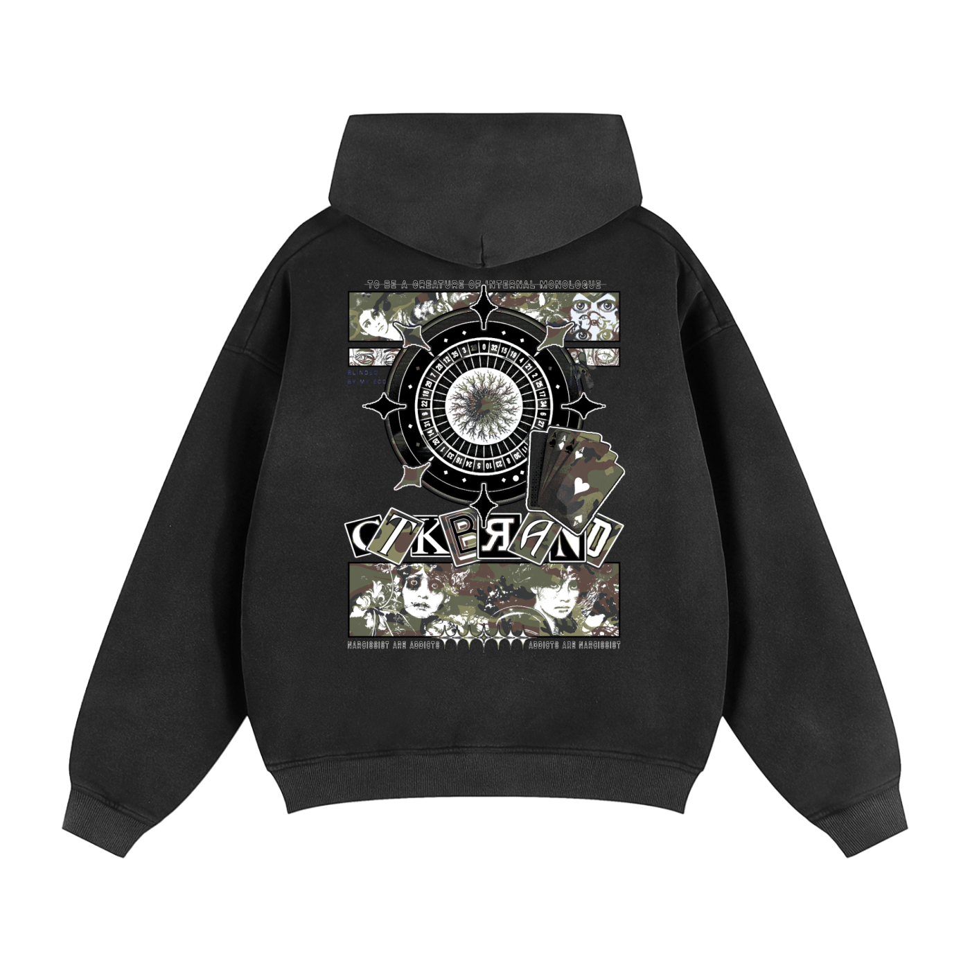 CTK CASINO Zip-up Hooded jacket (Black/Camo)