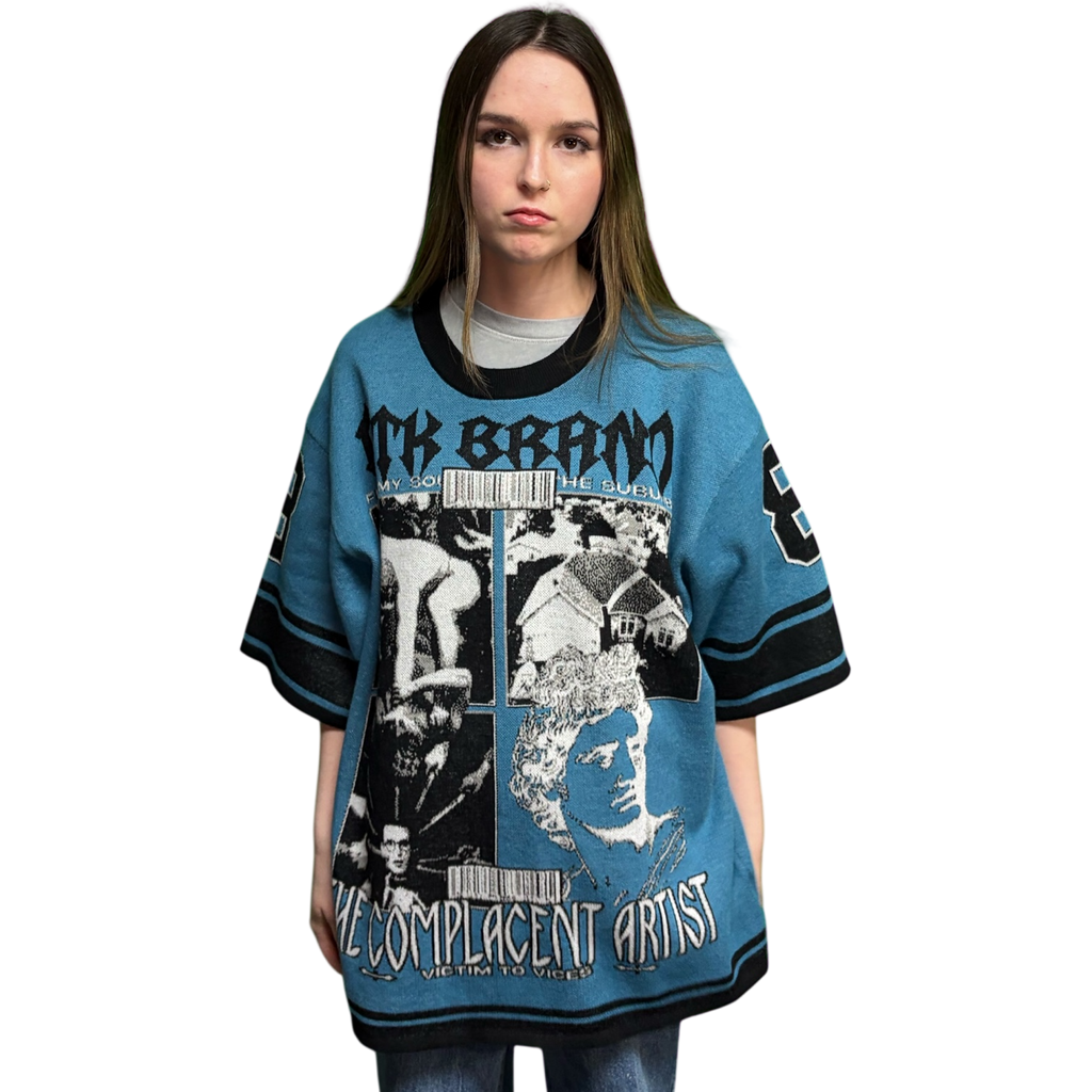 CTK BRAND Complacent Artist Knitted Jersey (Blue/Black)