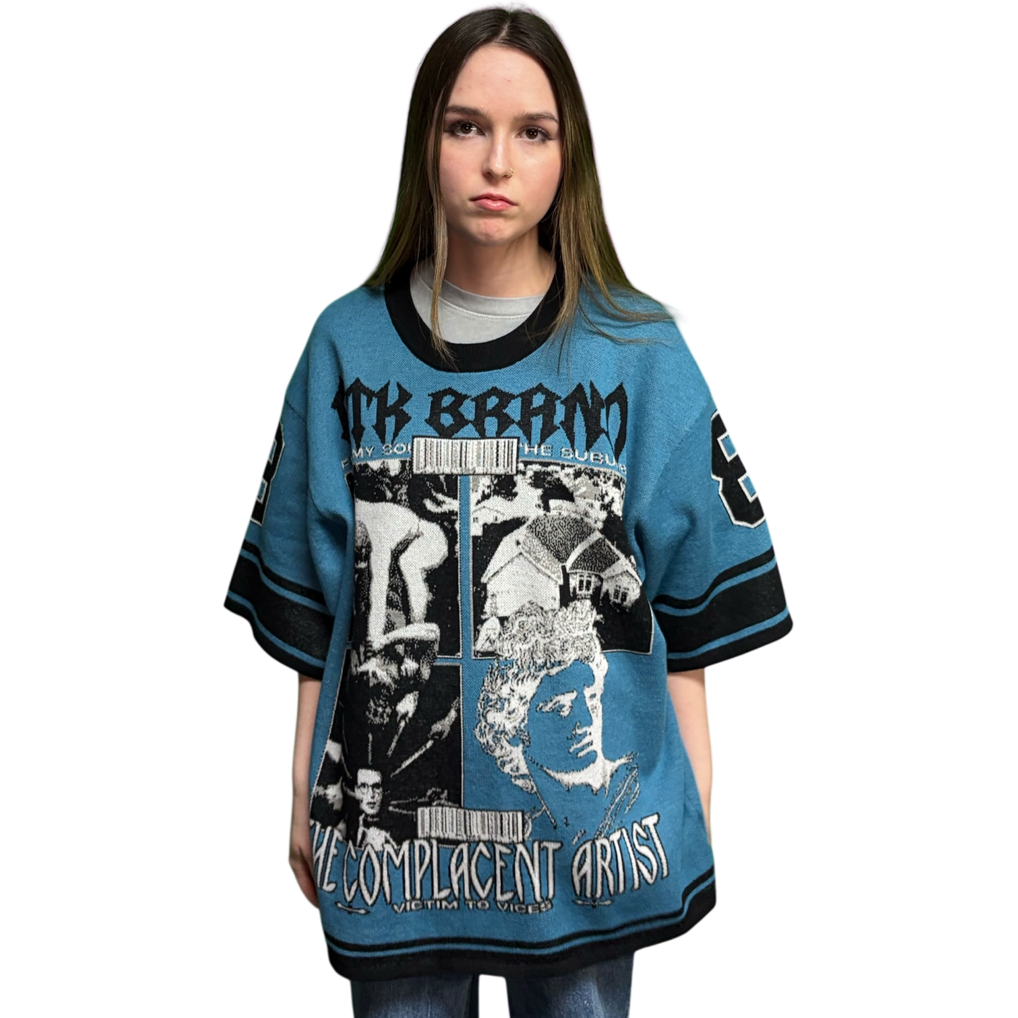 CTK BRAND Complacent Artist Knitted Jersey (Blue/Black)