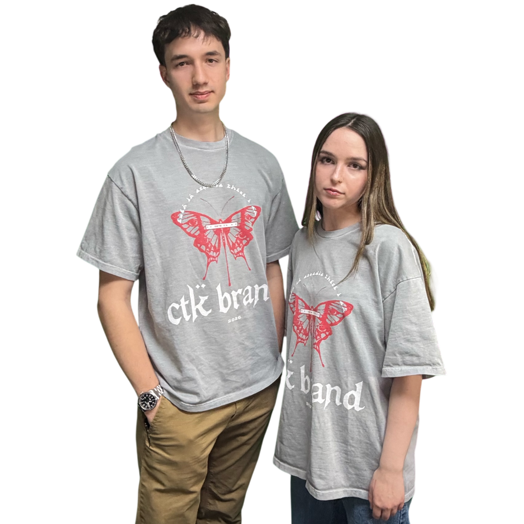 CTK BRAND ARCADIA T-Shirt (Grey/Red) 100% cotton